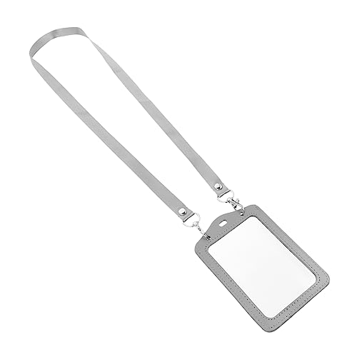 FUNOMOCYA Tragbarer Kartenhalter Mit Lanyard Schutzhülle Für Arbeitsausweise Doppelseitiger Kartenhalter Pu-Material von FUNOMOCYA