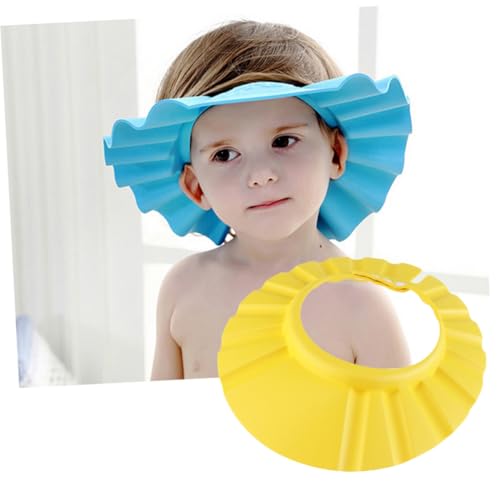 FUNOMOCYA Verstellbare Wasserdichte Duschhaube aus Ultra Leichtem EVA Hitzebeständig C mit Elastischem Stoff und Kunststoff Snap Button Schutz vor Shampoo und Wasser für Junge Mädchen Ab von FUNOMOCYA