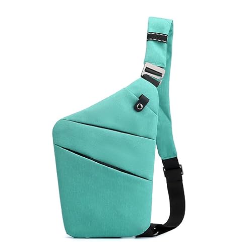 FUNSEED Bauchtaschen für Herren und Damen, mehrere Taschen, modisch, Crossbody-Gürtel, Hüfttasche, Gurt für Reisen, Laufen, Radfahren, Grün , Medium, Rechts von FUNSEED