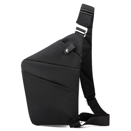 FUNSEED Bauchtaschen für Herren und Damen, mehrere Taschen, modisch, Crossbody-Gürtel, Hüfttasche, Gurt für Reisen, Laufen, Radfahren, Schwarz, Medium, Rechts von FUNSEED