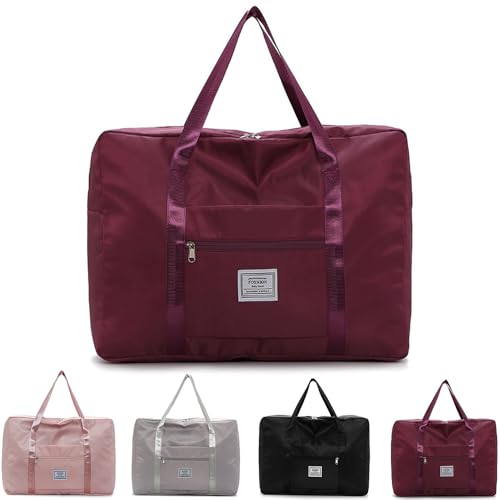 FUNSEED Reisetasche für Damen und Herren, 52 x 19 x 39 cm, große Kapazität, leicht, Handgepäcktasche, Violett, Tragbare Reisetasche von FUNSEED
