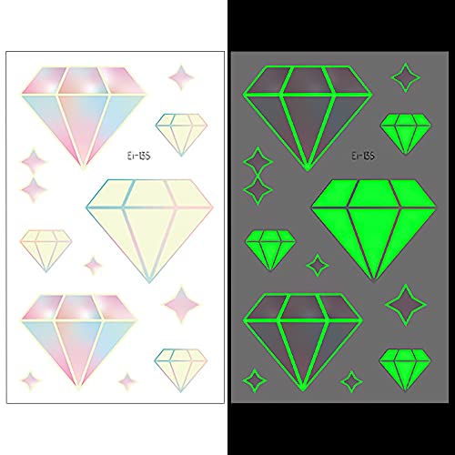 Diomand Fantasy Temporäre Tattoos Leuchtende Harz-Aufkleber, die im Dunkeln leuchten, Füllstoffe, Handwerk Diomand Fantasy Temporäre Tattoos Leuchtende Harz-Aufkleber, die im Dunkeln leuchten, Füllstoffe, Handwerk von FUNSHOWCASE
