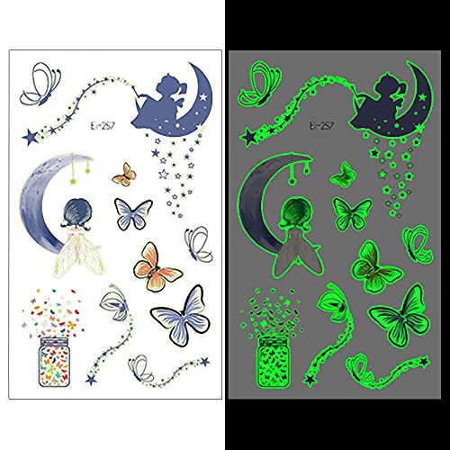 Schmetterlinge, Feen, Meteor, temporäre Tattoos, leuchtende Harzaufkleber, die im Dunkeln leuchten, Füllstoffe, Handwerk Schmetterlinge, Feen, Meteor, temporäre Tattoos, leuchtende Harzaufkleber, die im Dunkeln leuchten, Füllstoffe, Handwerk von FUNSHOWCASE