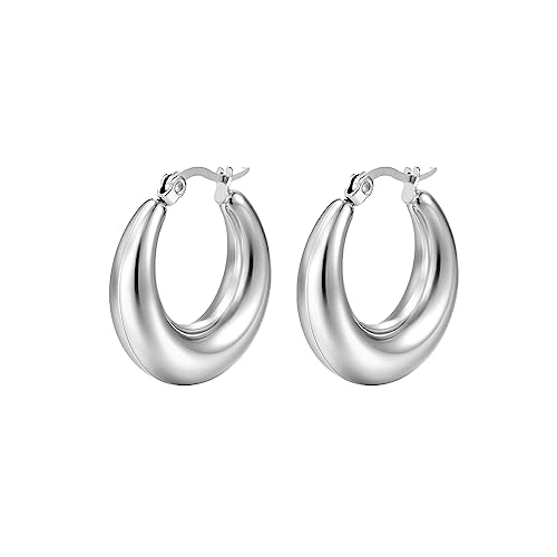 FUNTE Ohrringe Creolen Gold/Silber Damen Ohrringe Gold Hypoallergen Creolen Ohrringe Silber 925 Plattiert für Damen Frauen Mädchen von FUNTE