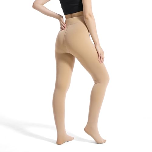 FUNUPUP Strumpfhosen Damen Winter Thermo Strumpfhose Hautfarben Warme Thermostrumpfhose Fleece Gefüttert Leggings Dicke Termostrumpfhosen Hohe Taille Pantyhose Dicke Plüschstrümpfe-230g von FUNUPUP