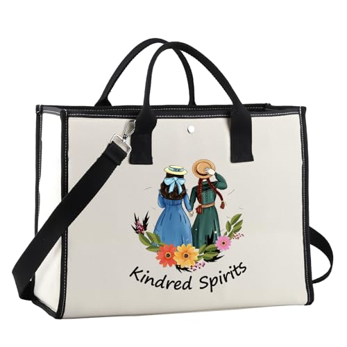 Bookish Gift Book Lover Tote Bag Friendship Gift Kindred Spirits Reusable Grocery Bag, Kindred Spirits Ltote UK, 0 von FUNYSO