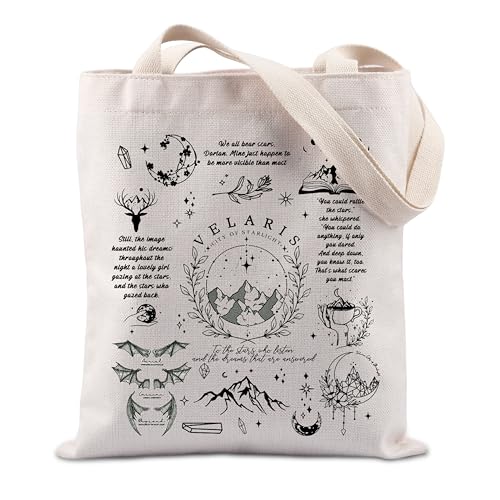 FUNYSO Acotar-Geschenk von Acotar, Geschenk von Velaris, The City of Starlight, Tragetasche, Aufschrift "To The Star Who Listen", We All Bear Scars UK, 28 inches von FUNYSO