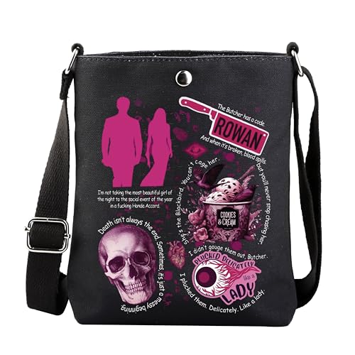 FUNYSO Blackbird Gift Bookish Merch Dark Romance Book Messenger Bag Silveria Circus Crossbody Bag, Always the End UK, 0 von FUNYSO