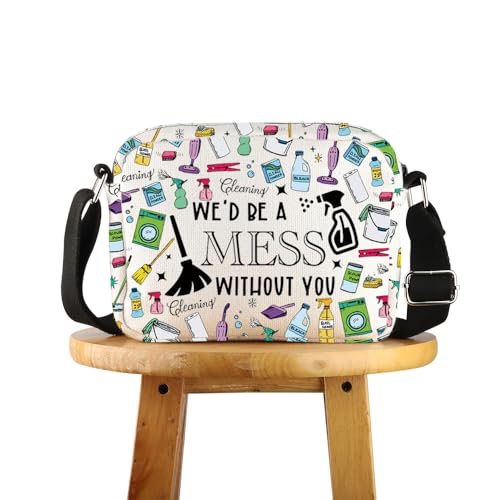 FUNYSO Custodian Gift Cleaning Service Maid Cleaning Crew Gift We'd Be A Mess Without You Crossbody Bag, Unordnung ohne Großbritannien, 0 von FUNYSO