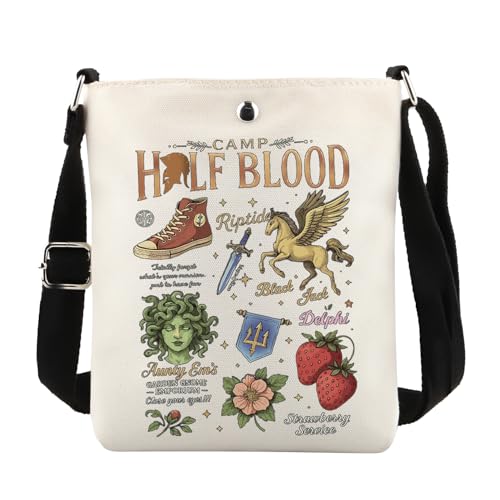 FUNYSO Fantasy Book Lover Crossbody Bag Reader Gift Bookish Gift Camp Half Blood Messenger Bag, Camp Hal Cb UK, 0 von FUNYSO