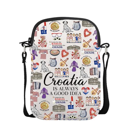 FUNYSO Kroatisches Geschenk Urlaub Reise Geschenk Kroatien ist immer eine gute Idee Crossbody Tasche, Kroatien ist Always Cb UK, 0 von FUNYSO