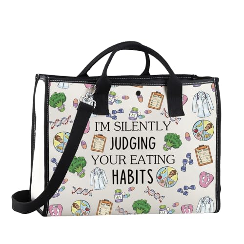 FUNYSO Medizinische Umhängetasche mit Aufschrift "I'm Silently Judging Your Eating Habits", für Ernährungsberater, Habits Tote UK, 0 von FUNYSO