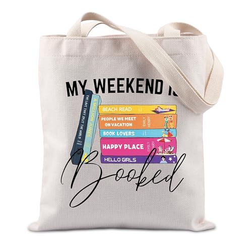FUNYSO My Weekend Is Booked Gift Emily Book Fans Gift Romance Reader Gift Emily Book Inspired Gift Tote Bag, Emily Weekend UK, 28 inches von FUNYSO