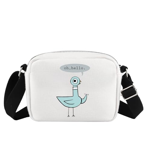 FUNYSO Oh Hello Pigeon Geschenk Lehrer Wertschätzung Geschenk Buch Leser Elefant Bücherwurm Umhängetasche, Oh Hello Cb UK, 0 von FUNYSO