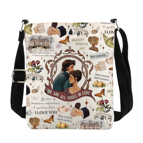FUNYSO Romance Reader Merchandise Literary Gift Classic Novel Lover Gift We Are All Fools In Love Crossbody Bag, Fools in Cb UK, 0 von FUNYSO