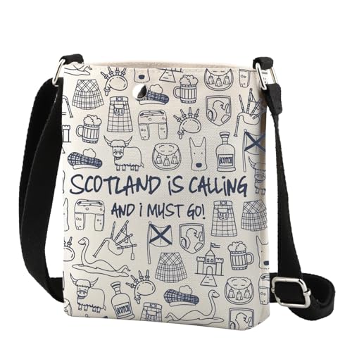 FUNYSO Scotland Bag Edinburgh Gift Scotland Is Calling And I Must Go Crossbody Bag For Scottish Travel Adventure Lovers, Schottland ist Cr Uk, 0 von FUNYSO