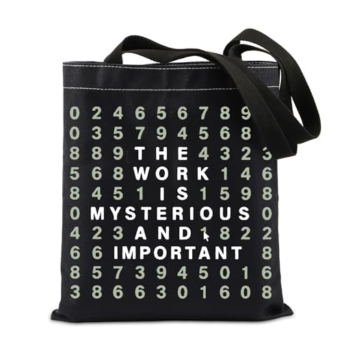 FUNYSO The Work Is Mysterious And Important Lumon Macrodata Gift TV Show Inspired Computer Scary Numbers Tote Bag, Mysterious Important UK, 0 von FUNYSO