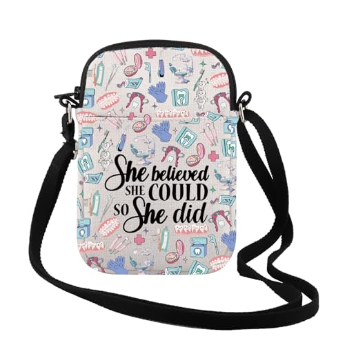 Inspirierendes Geschenk für Zahnarzt "She Believed She Could So She Did" Zahnarzt-Umhängetasche, DH, Geschenk zum Schulabschluss, Did Four Tooth Cr UK, 0 von FUNYSO