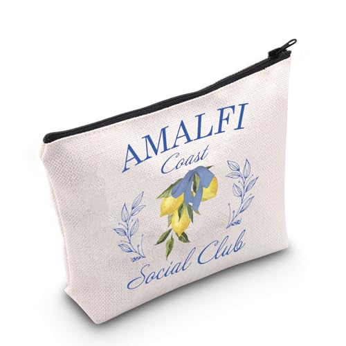 Mädchen Amalfi Küstenreise Geschenk Italien Urlaub Reise Geschenk Amalfi Coast Social Club Reißverschlusstasche Make-up-Tasche, Amalfi Coast UK, 0 Stück von FUNYSO