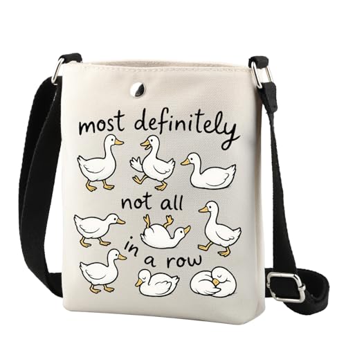 Most Definitely Not All In A Row Lustige Tiermotivierende Sarkasmus Trendige Umhängetasche Niedliche Ente Geschenk für Mutter, In a Row Cr UK, 0 von FUNYSO