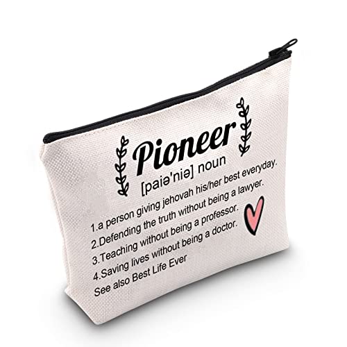 Pioneer Definition JW Geschenk Pionier Schule Geschenk für Pioniere JW Zeugen Best Life Pioneer Student Geschenk Make-up Tasche, gebrochenes weiß, big, Pioneer UK von FUNYSO