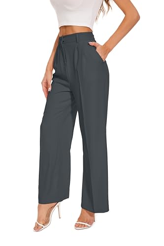 FUNYYZO Women's Wide Leg Pants High Elastic Waisted in The Back Business Work Trousers Long Straight Suit Pants FUNYYZO Women's Wide Leg Pants High Elastic Waisted in The Back Business Work Trousers Long Straight Suit Pants von FUNYYZO