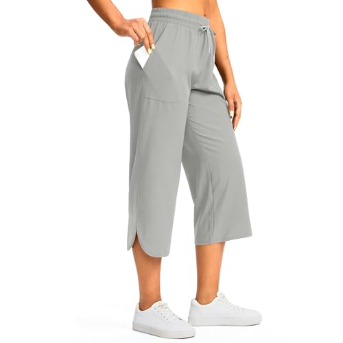 3/4 Hose Damen Sommer Leicht Cargo Caprihose Frauen High Waist Wanderhose Atmungsaktiv Jogginghose Athletisch Reisen Hosen Lässig Outdoorhose Mit Taschen Sommerhose Mit Gummizug Freizeithose von FUPODD