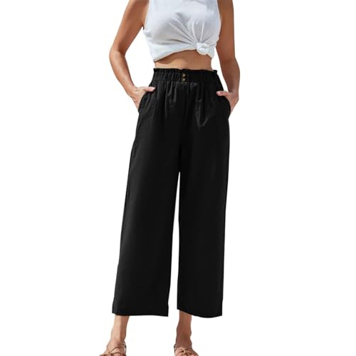 7/8 Culottes Hosen Damen Mit Gummizug Marlenehose Damen Freizeithose Musselin Hose Damen Palazzo Hose Damen Mit Taschen Stoffhose Damen Sommerhosen Damen Leicht Und Luftig Plissee Hose Damen Weite 7/8 Culottes Hosen Damen Mit Gummizug Marlenehose Damen Freizeithose Musselin Hose Damen Palazzo Hose Damen Mit Taschen Stoffhose Damen Sommerhosen Damen Leicht Und Luftig Plissee Hose Damen Weite von FUPODD