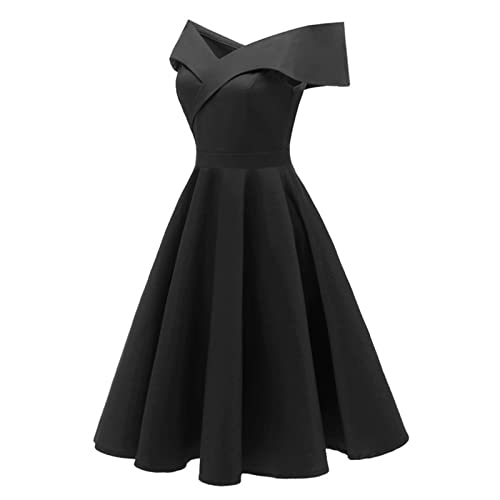 Abendkleider Elegant Für Hochzeit Kleid Hochzeitsgast Damen Schulterfrei Cocktailkleid A Linie Abschlusskleid Frauen Abendkleid Festlich Ballkleid Kleider Off Shoulder Sommerkleid Faltenkleid von FUPODD
