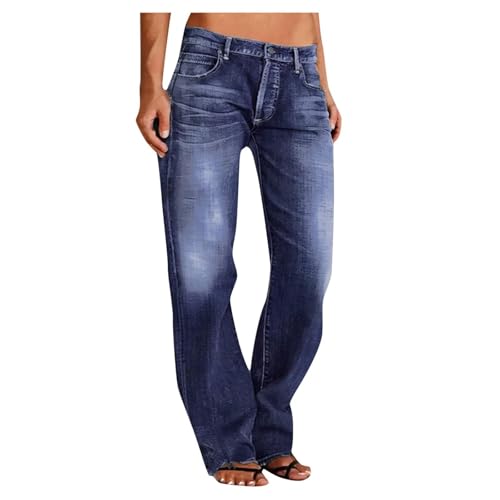 Breite Jeans Damen Boyfriend Schlupfjeans Baggy Jeans Cargo 90s Loose Jean Wide Leg Jeanshose Frauen Weit Geschnitten Freizeithose Low Waist Jeanshosen Vintage Denim Pants Damens Streetwear von FUPODD