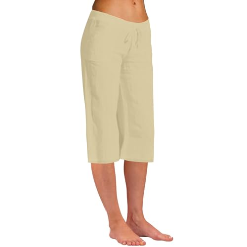 Caprihose Damen Lockere Stoffhose Damen Sommer 3/4 Hose Damen Sommerhosen Damen Leicht Und Luftig Musselin Hose Damen Mit Taschen Dreiviertel Hose Damen Mit Gummizug Plissee Hose Damen Schlupfhose Caprihose Damen Lockere Stoffhose Damen Sommer 3/4 Hose Damen Sommerhosen Damen Leicht Und Luftig Musselin Hose Damen Mit Taschen Dreiviertel Hose Damen Mit Gummizug Plissee Hose Damen Schlupfhose von FUPODD