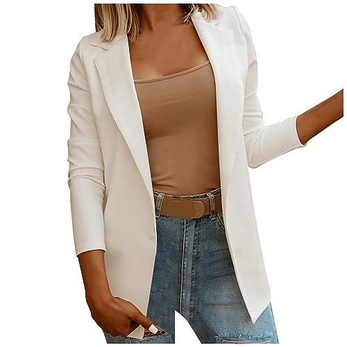 Damen Blazer Business Slim Fit Blazer Damen Elegant Blazer Langarm Casual Blazer Arbeit Büro Blazerjacke Open Front Jacke Damen Anzug Dressy Blazer Outfits Mode Sportlich Strickjacke Frauen von FUPODD