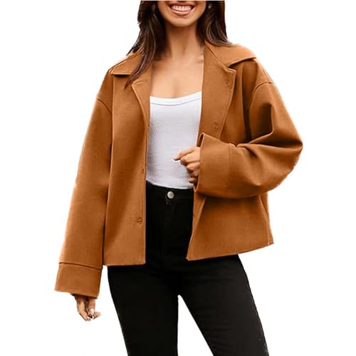 Damen Blazer Lässig Elegante Lange Ärmel Revers Übergangsjacke Offen Vorne Solide Jacken Arbeit Büro Jacke Frauen Oversized Blazer Sportlich Mantel Winter Frühling Herbstjacke Große Größen von FUPODD