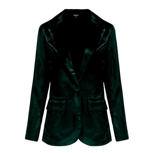 Damen Blazer Velvet Langarm Arbeit Jacke Umlegekragen Samt Anzüge Knopfleiste Front Mantel Elegante Blazerjacke Frauen Samt-Blazer Für Damen Weihnachten Outwear Lässig Herbstjacke Frühling von FUPODD