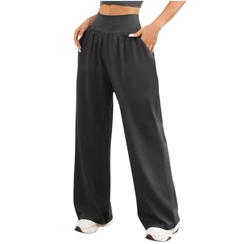Damen Jogginghose Weites Bein Hosen High Waist Sweatpants Mit Gummizug Yogahose Bequeme Freizeithose Frauen Lang Lose Trainingshosen Baggy Sporthose Mit Taschen Laufhosen Casual Sweathose Damen Jogginghose Weites Bein Hosen High Waist Sweatpants Mit Gummizug Yogahose Bequeme Freizeithose Frauen Lang Lose Trainingshosen Baggy Sporthose Mit Taschen Laufhosen Casual Sweathose von FUPODD