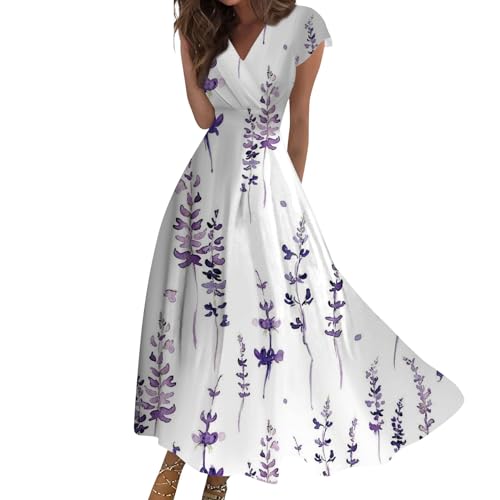Damen Kleider Elegant Boho-Kleid Sommerkleid Damen Leicht Und Luftig Korsett Kleid Für Hochzeit Als Gast Strandkleider Leichte Luftige Sommerkleider A Linie Weisses Brautkleid Standesamt von FUPODD
