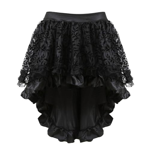 Damen Steampunk Gothic Chiffon Schwarz Spitze Rock Karneval Kostüm Tüllrock Faschingskostüme Frauen Punk Rocke Asymmetrische Röck Retro Fasching Mittelalter Piratenrock Party Röcke Übergrößen Damen Steampunk Gothic Chiffon Schwarz Spitze Rock Karneval Kostüm Tüllrock Faschingskostüme Frauen Punk Rocke Asymmetrische Röck Retro Fasching Mittelalter Piratenrock Party Röcke Übergrößen von FUPODD
