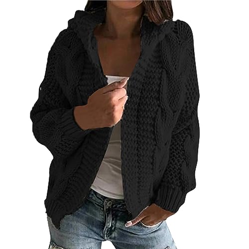 Damen Strickjacke Winter Kaschmir Strickjacke Damen Oversize Strickjacke Damen Damen Strickjacken Strickjacke Kurz Damen Strickjacke Große Größen Strickjacke Kurz Strickjacken Für Damen Schwarz von FUPODD