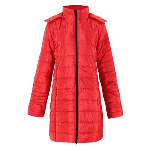 Daunenmantel Damen Mit Kapuze Winterjacke Damen Warm Gefüttert Steppjacke Damen Outdoor Wintermantel Damen Lang Daunenjacke Frauen Zipper Mantel Damen Winter Puffer Steppmantel Dicke Skijacke von FUPODD