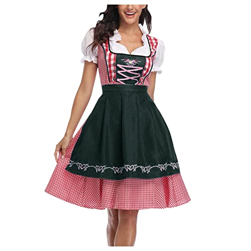 Dirndl Damen Trachtenkleid Damen Elegante Dirndlkleid Festlich Dirndl-Komplettsets Retro Dirndlschürzen Frauen Schick Trachtenrock Bequem Trachtenmode Kleid Für Oktoberfest Besondere Anlässe von FUPODD