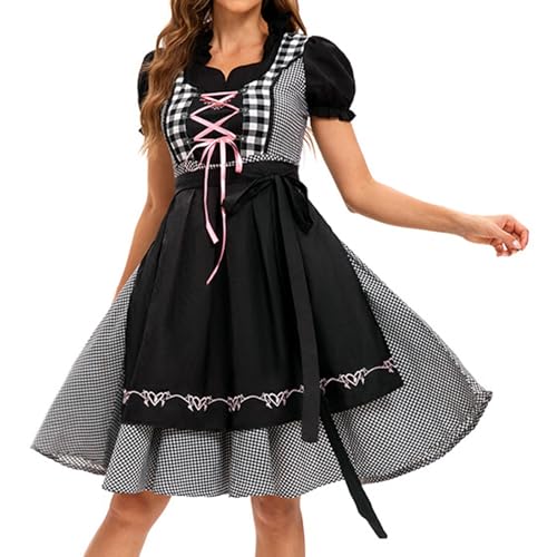 Dirndl Damen Trachtenkleid Damen Elegante Dirndlkleid Festlich Dirndl-Komplettsets Retro Dirndlschürzen Frauen Schick Trachtenrock Bequem Trachtenmode Kleid Für Oktoberfest Besondere Anlässe von FUPODD