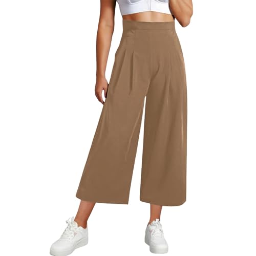 FUPODD 7/8 Culottes Hosen Damen Leicht Luftig Caprihose Damen Weite Freizeithose Stoffhose Damen Sommer Musselin Hose Damen High Waist Plissee Marlenehose Damen Dreiviertel Palazzo Hose Damen Elegant FUPODD 7/8 Culottes Hosen Damen Leicht Luftig Caprihose Damen Weite Freizeithose Stoffhose Damen Sommer Musselin Hose Damen High Waist Plissee Marlenehose Damen Dreiviertel Palazzo Hose Damen Elegant von FUPODD