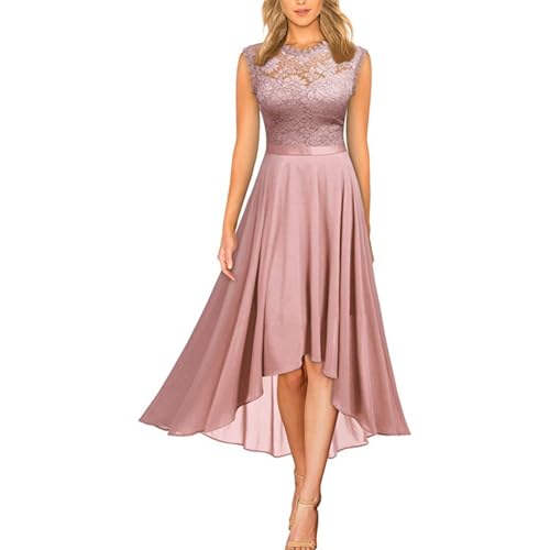 FUPODD Abendkleid Damen Lang Elegante Abiballkleider Lange Mit Schlitz Festliche Kleider Für Damen Rüschen Festliches Kleid Hohe Taille Chiffonkleid Volant Partykleid Festlich Midikleid Summer Dress von FUPODD
