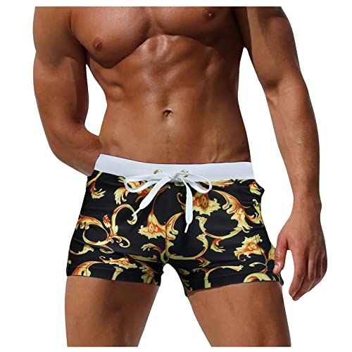 FUPODD Badehose Für Herren Badeshorts Männer Sommer Schwimmhose Kurz Enganliegend Badehosen Herren Boxer Schwimmshorts Mit Gummizug Strandshorts Schnelltrocknend Strandhose Bunt von FUPODD