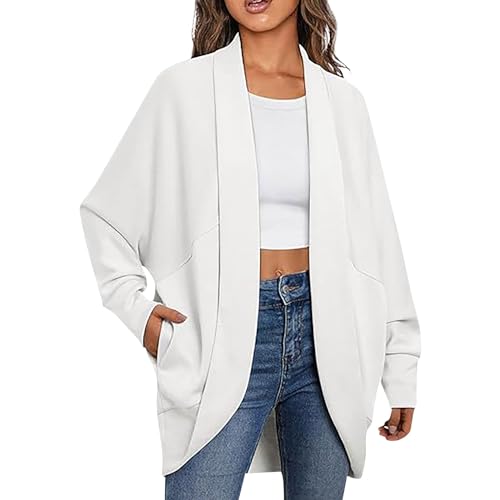 FUPODD Blazer Damen Schwarz Elegant Große Größen Anzug Einreihige Anzugjacke Business Jacke Locker Longblazer Lange Einfarbig Langarm Arbeitsjacke Herbst Winter Blazerjacke Cardigan Für Büro von FUPODD