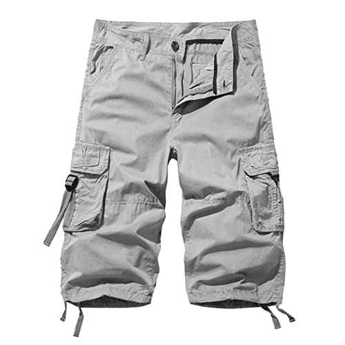 FUPODD Cargo Shorts Herren,Kurze Hosen Herren,Herren-Shorts Baggy Kurzgröße Herren Cargohose Kurz Viele Taschen Wanderhose Kurzgestellt Outdoor Sommerhosen Herren Lang Und Leicht Mit Taschen von FUPODD