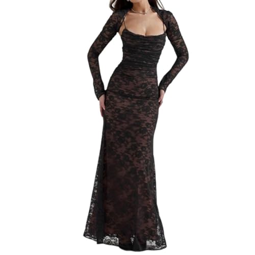 FUPODD Cocktailkleid Damen Sexy Spaghettiträger Kleider Damen Elegant Lang Curvy Abiballkleide Zweiteiler Kleid Damen Rückenfrei Korsett Cardigan Spitze Langarm Partykleid Slim Spitzenkleid 2 Teiler FUPODD Cocktailkleid Damen Sexy Spaghettiträger Kleider Damen Elegant Lang Curvy Abiballkleide Zweiteiler Kleid Damen Rückenfrei Korsett Cardigan Spitze Langarm Partykleid Slim Spitzenkleid 2 Teiler von FUPODD
