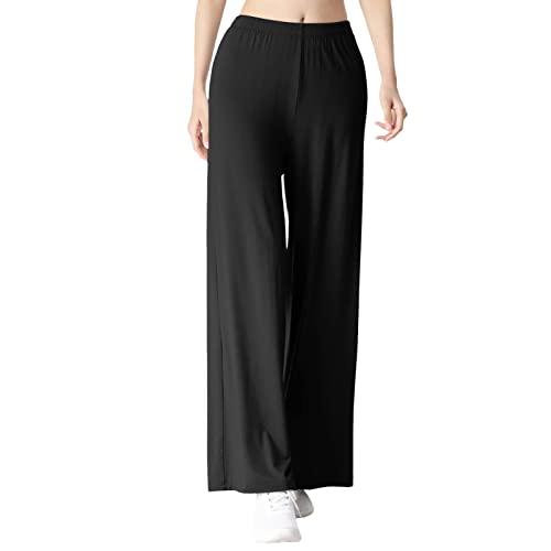 FUPODD Culottes Hosen Damen leichte Sommerhose, Damen Jogginghose Langgröße Figurformende Hose mit Bauchdeckenstraffung fur Damen Sommerhosen Weites Bein Marlenehose Damen Elegant Hohe Taille von FUPODD