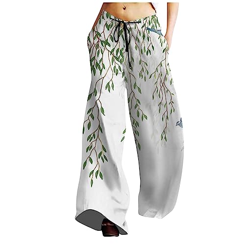 FUPODD Culottes Hosen Palazzo Hose Damen High Waist Strandhose Bequeme Luftige Hosen Breite Bein Sporthose Damen Print Freizeithose Mit Drawstring Gürtel Baggy Hose Mit Seitentasche FUPODD Culottes Hosen Palazzo Hose Damen High Waist Strandhose Bequeme Luftige Hosen Breite Bein Sporthose Damen Print Freizeithose Mit Drawstring Gürtel Baggy Hose Mit Seitentasche von FUPODD