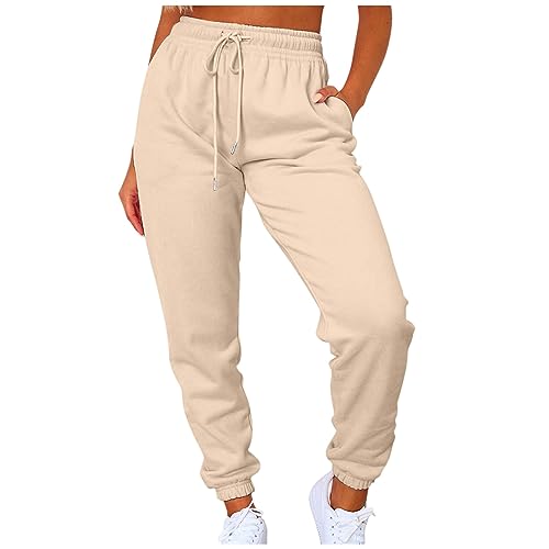 FUPODD Damen Jogginghose mit Taschen Hose Damen Gummibund Sporthose Weit Damen Sporthose Streifen Freizeithose Jogginghose Trainingshose Damen Große Größen Trekkinghose Damen Winter von FUPODD